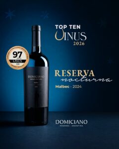 Domiciano Reserva Nocturna Malbec 2024, vino premiado con 97 puntos, Top Ten